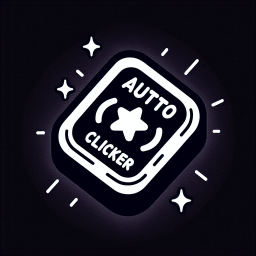 a button saying 'autoclicker'.
In-Game asset. 2d. Blank background. High contrast.