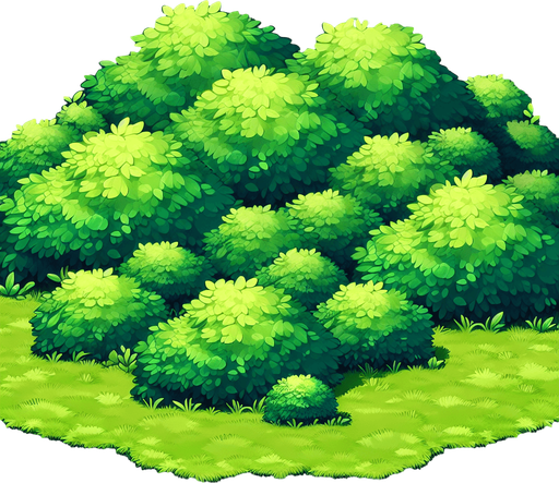 green meadow.
Single Game Texture.  In-Game asset.  2d.  Blank background.  High contrast.  No shadows