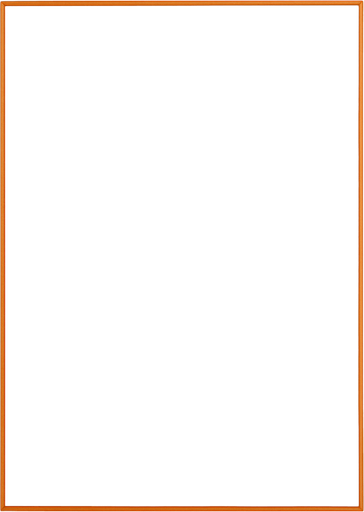 TRANSPARENT RECTANGLE WITH SINGLE LINE ORANGE FRAME, FRONT VIEW