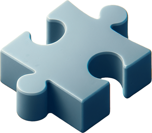 Puzzle piece.
Single Game Texture.  In-Game asset.  2d.  Blank background.  High contrast.  No shadows