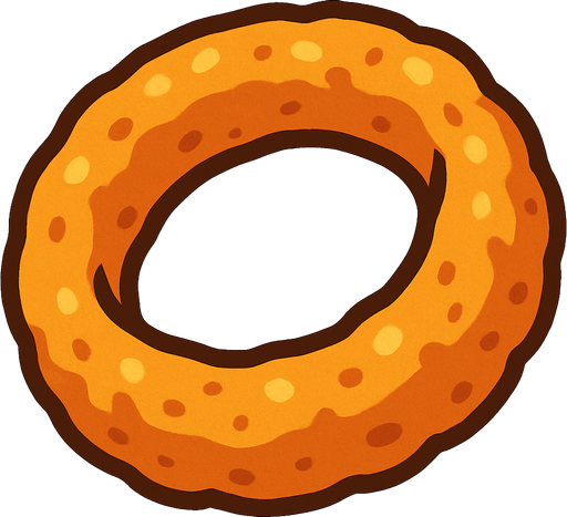 onion ring.
In-Game asset.  2d.  High contrast.  No shadows