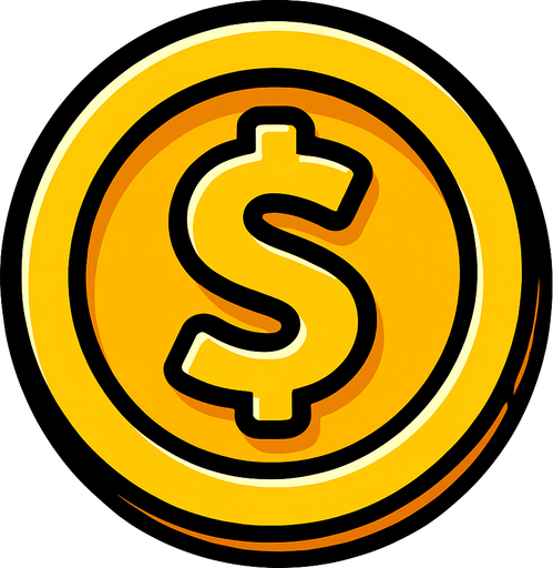 coin.
In-Game asset.  2d.  High contrast.  No shadows