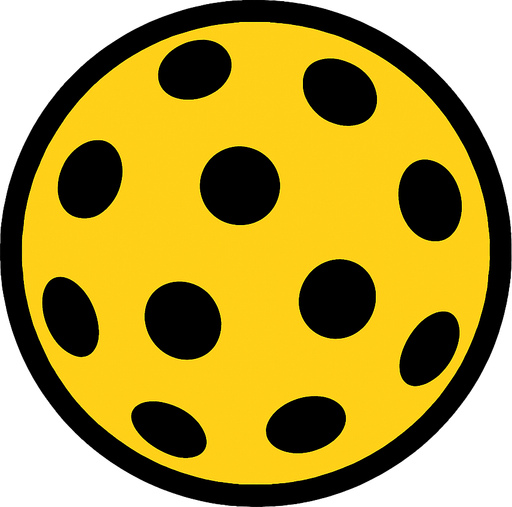 Yellow ball with black dots.
In-Game asset.  2d.  High contrast.  No shadows