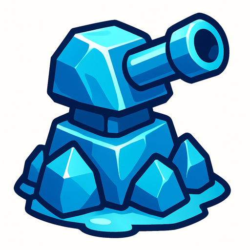Ice turret.
In-Game asset.  2d.  High contrast.  No shadows