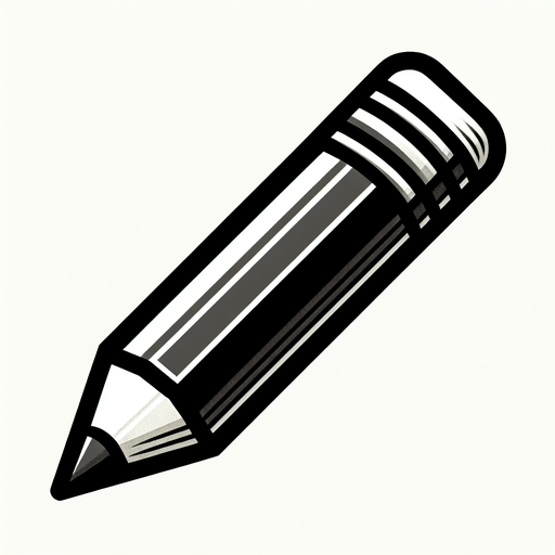 Pencil.
Single Game Texture.  In-Game asset.  2d.  Blank background.  High contrast.  No shadows
