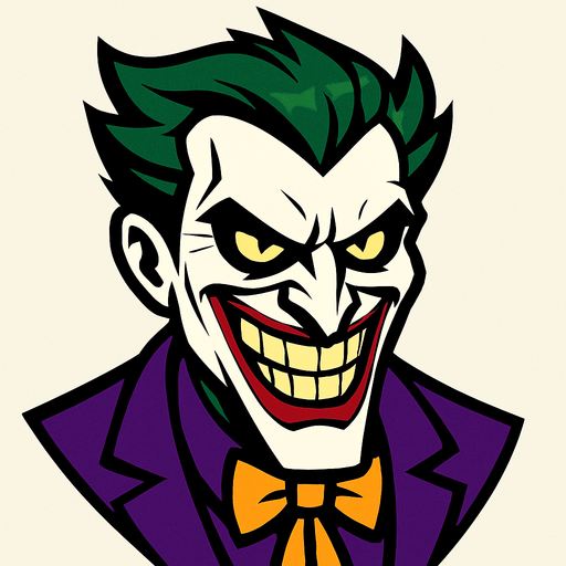 Süper kötü olan joker'in kafasını oluştur.
In-Game asset.  High contrast.  No shadows