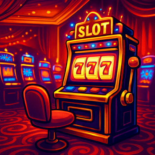 Objetivo: Crear un ambiente de casino vibrante y emocionante, enfocado en las tragamonedas, que invite a jugar.

Diseño:

Ambiente: Interior de un casino, con un enfoque en la zona de máquinas tragamonedas.

Elementos:

Filas o grupos de máquinas tragamonedas (parcialmente visibles, desenfocadas en el fondo para no competir con la máquina principal).

Luces brillantes y parpadeantes típicas de las tragamonedas (efecto de neón, destellos).

Detalles de lujo: alfombras estampadas, iluminación ambiental dorada/roja.

Podría haber una pared decorativa elegante o cortinas de terciopelo.

Paleta de Colores: Predominan los dorados, rojos, púrpuras y negros, con destellos de colores vibrantes de las luces de las máquinas.

Perspectiva: Una vista ligeramente elevada o de frente, como si el jugador estuviera inmerso en la sala de tragamonedas.

Sensación: Energía, emoción, oportunidad de ganar y un ambbiente de juego constante.

El fondo debe ser inmersivo y complementar la máquina tragamonedas.
In-Game asset.  2d.  High contrast.  No shadows