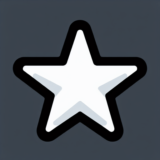 A white star. Flat vector art..
Single Game Texture. In-Game asset. 2d. Blank background. High contrast. No shadows.