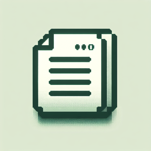 A minimalist UI website icon for a retro hacking app, representing a text-based file. The icon is a simple rectangular shape with a slightly folded corner at the top-right, rendered in a clean, pixel-art style. A few green binary digits ('0' and '1') are subtly displayed across the surface in a small, stylized font, blending seamlessly with the retro theme.

The design is stripped down to essential elements, using a monochromatic palette with a soft green glow to evoke the feel of a classic hacking interface. The overall look is clean, minimalist, and perfectly aligned with a retro tech aesthetic..
Single Game Texture. In-Game asset. 2d. Blank background. High contrast. No shadows.
