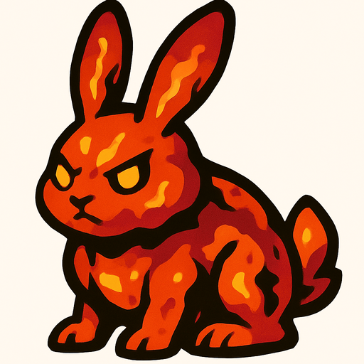 LAVA BUNNY.
In-Game asset.  2d.  High contrast.  No shadows