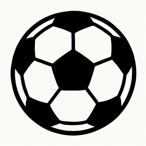 A common soccer ball made of leather.
In-Game asset.  2d.  High contrast.  No shadows. Cartoon