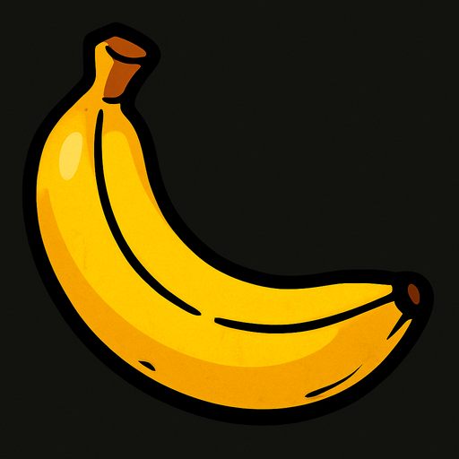 A yellow banana.
In-Game asset.  2d.  High contrast.  No shadows