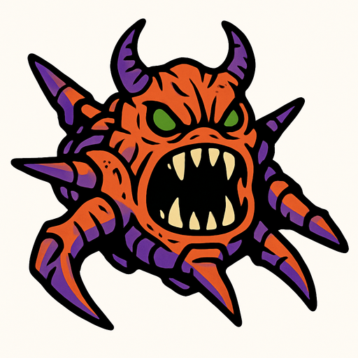 monster space ship.
In-Game asset.  2d.  High contrast.  No shadows