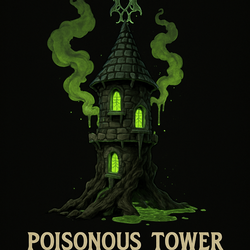 poisonous tower realistic.
In-Game asset.  2d.  High contrast.  No shadows