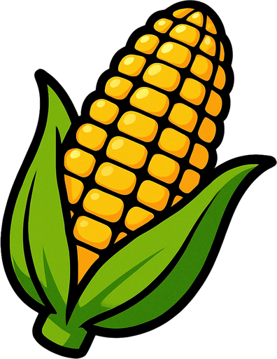 corn with toon style.
In-Game asset.  2d.  High contrast.  No shadows