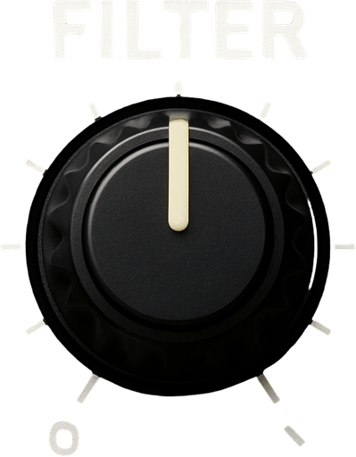 Dj deck filter knob. Front view