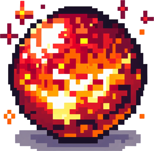 pixel art fireball,.
Single Game Texture.  No shadows