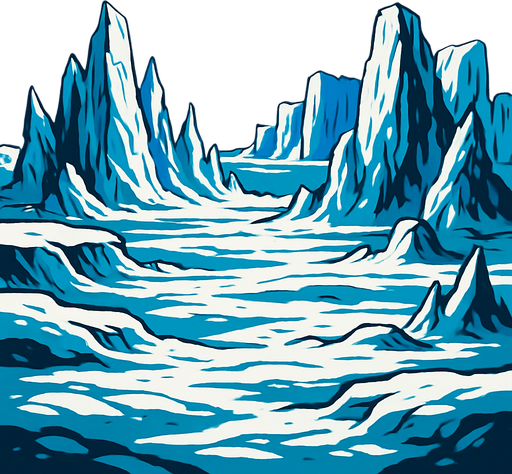 Gigantic ice tundra.
In-Game asset.  2d.  High contrast.  No shadows