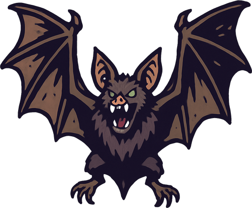Giant bat.
In-Game asset.  2d.  High contrast.  No shadows
