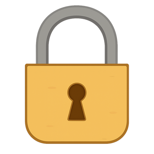 Lock. No background. Transparent background. Blank background. No shadows. 2d. In-Game asset. flat