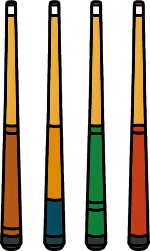 pack of Billiard cuesticks
In-Game asset.  2d.  High contrast.  No shadows