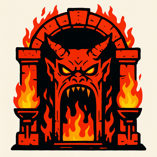 puerta del infierno.
In-Game asset.  2d.  High contrast.  No shadows