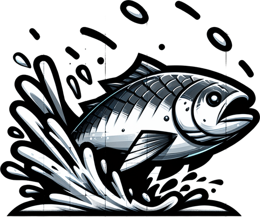 Make it a jumping fish.
Single Game Texture. In-Game asset. 2d. Blank background. High contrast. No shadows.