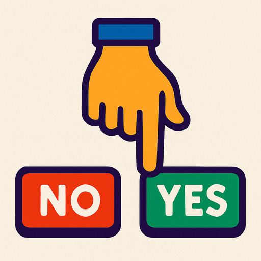 Between two button a hand.
In-Game asset.  2d.  High contrast.  No shadows