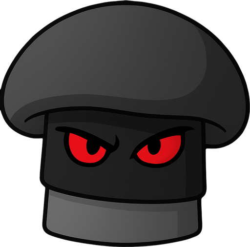 petaseta de pvz en negro y gris con ojos rojos
