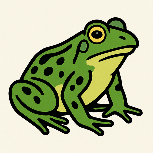 Yetişkin Kurbağa.
In-Game asset.  2d.  High contrast.  No shadows