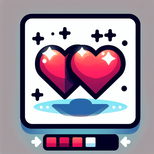 2 hearts.
Single Game Texture. In-Game asset. 2d. Blank background. High contrast. No shadows.