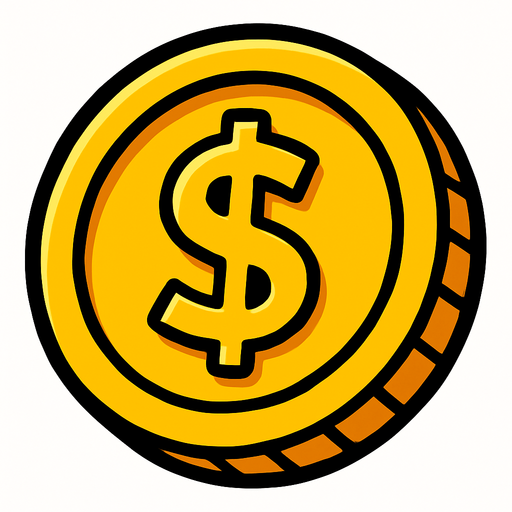 Coin.
In-Game asset.  2d.  High contrast.  No shadows