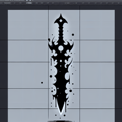 A sharp, wicked-looking dagger or blade edge dripping with black, shadowy substance..
Single Game Texture.  In-Game asset.  2d.  Blank background.  High contrast.  No shadows