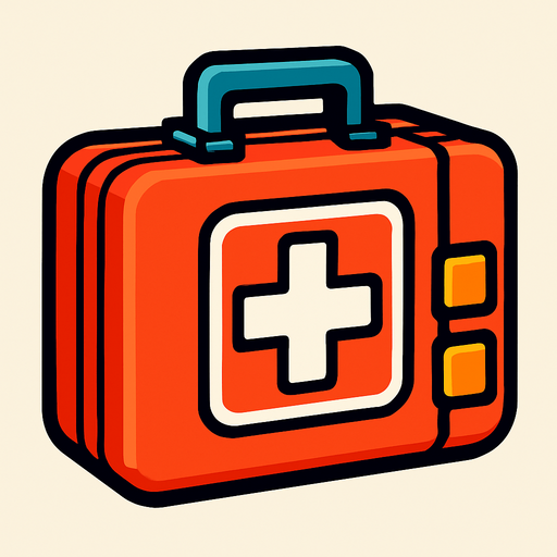 first aid kit.
In-Game asset.  2d.  High contrast.  No shadows