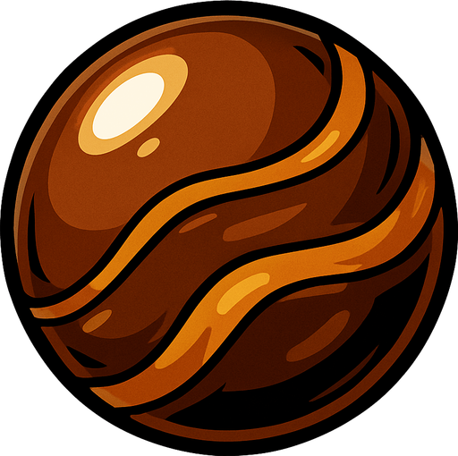 Kahverengi bilye.
In-Game asset.  2d.  High contrast.  No shadows