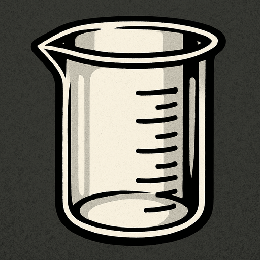empty glass beaker.
In-Game asset.  2d.  High contrast.  No shadows