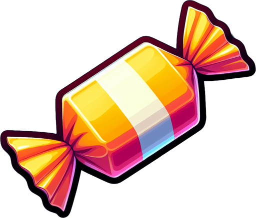 wraped candy classic.
Single Game Texture.  In-Game asset.  2d.  Blank background.  High contrast.  No shadows