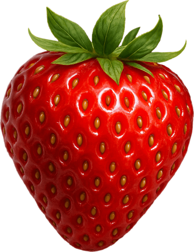 ultra realistic strawberry.
In-Game asset.  2d.  High contrast.  No shadows