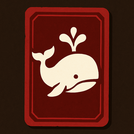 Dark red card packet with a Whale in the center.
In-Game asset.  2d.  High contrast.  No shadows
