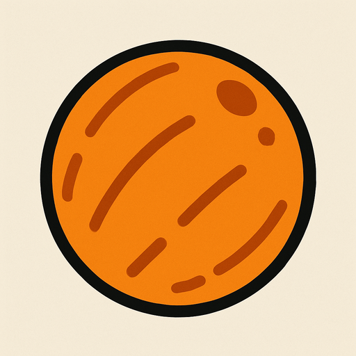 Off orange Ball (not a basketball).
In-Game asset.  2d.  High contrast.  No shadows