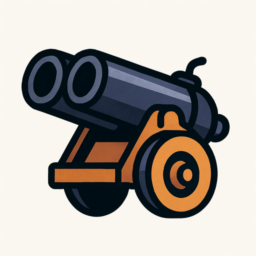 doble cañon.
In-Game asset.  2d.  High contrast.  No shadows