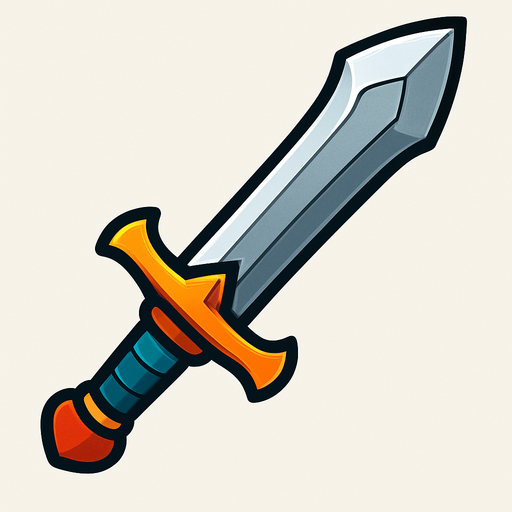 Sword.
In-Game asset.  2d.  High contrast.  No shadows