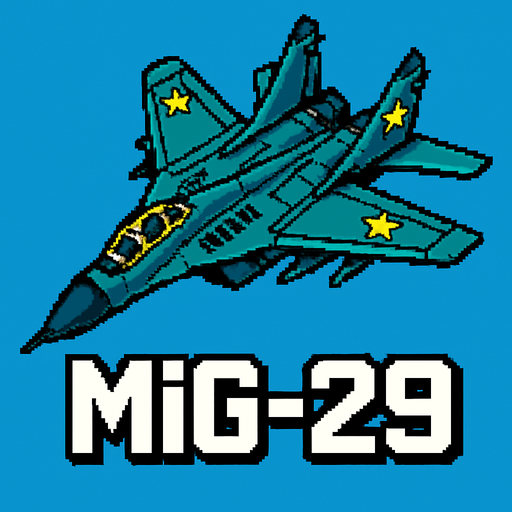 Mig 29.
In-Game asset.  2d.  High contrast.  No shadows