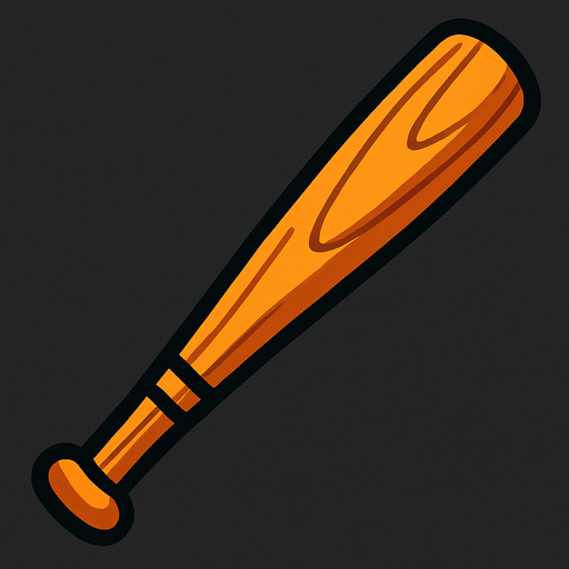 Baseball bat.
In-Game asset.  2d.  High contrast.  No shadows