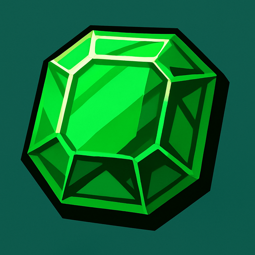 zümrüt.
In-Game asset.  2d.  High contrast.  No shadows