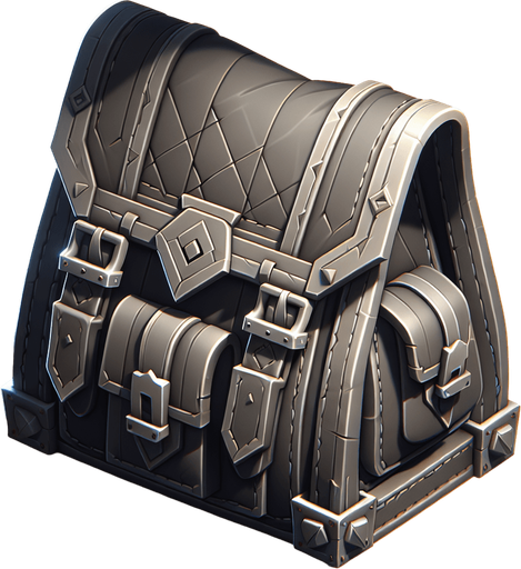 Bag.
Single Game Texture. In-Game asset. 2d. Blank background. High contrast. No shadows.
