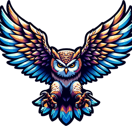 An owl with talons extended downwards and wings up. Looking down. Color
Single Game Texture. In-Game asset. 2d. Blank background. High contrast. No shadows.