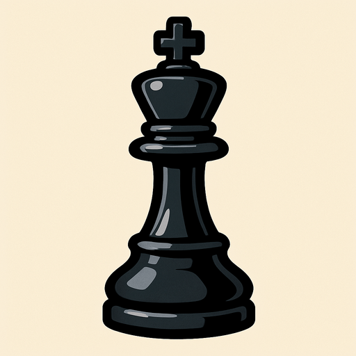 Black king Chess.
In-Game asset.  2d.  High contrast.  No shadows