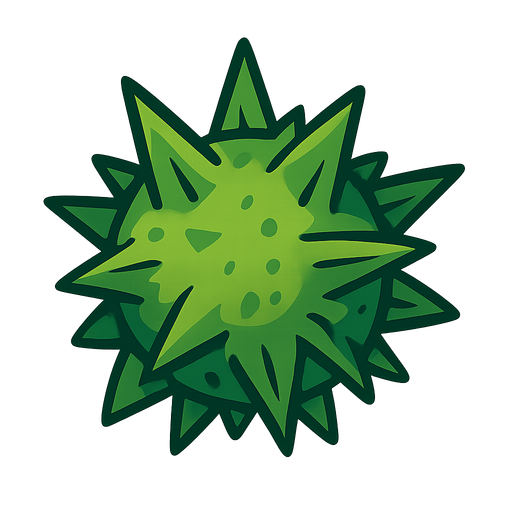 planty spike ball with no stem.
In-Game asset.  2d.  High contrast.  No shadows