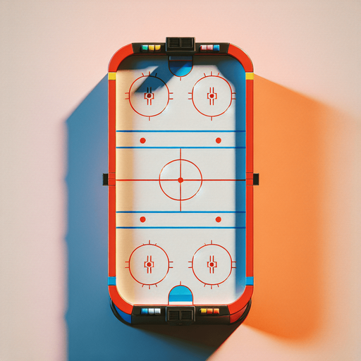 amusement arcade Air hockey table. Top view..
Single Game Texture. In-Game asset. 2d. Blank background. High contrast. No shadows.